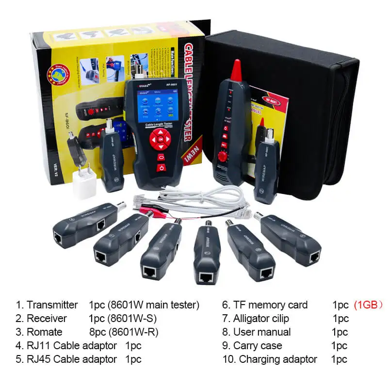Noyafa Многофункциональный тестер сетевого кабеля длины ЖК для RJ45 RJ11 BNC PING/POE|noyafa