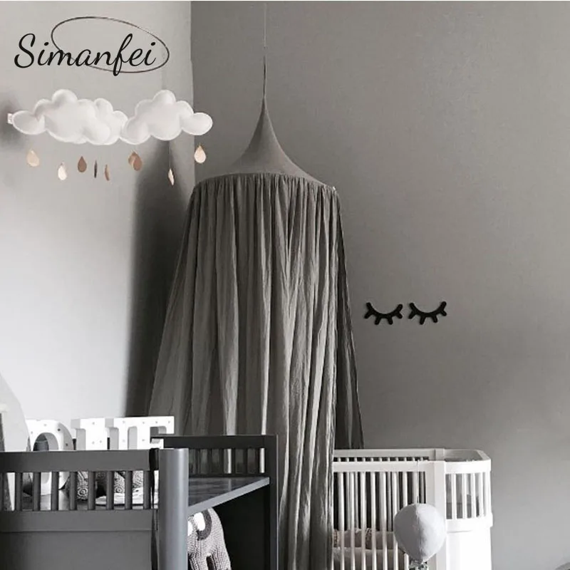 

Simanfei Round Baby Bed Mosquito Net Dome Hanging Cotton Bed Canopy Princess Nice Curtain For Hammock Baby Kid Room Decor Dossel