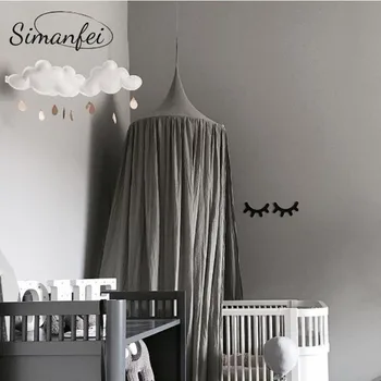 

Simanfei Round Baby Bed Mosquito Net Dome Hanging Cotton Bed Canopy Princess Nice Curtain For Hammock Baby Kid Room Decor Dossel