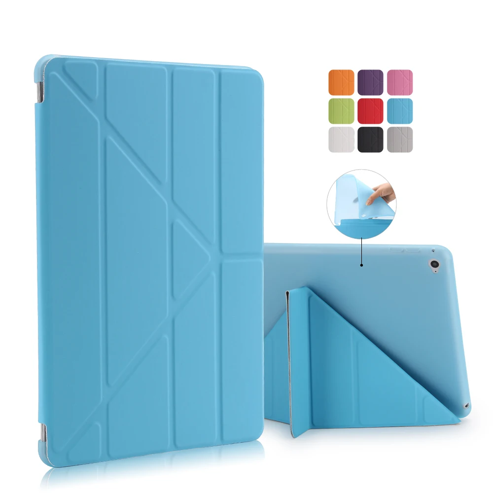 

For Apple Ipad Air 2 Case Pu+Tpu Cover Ultra Thin Smart Wake Up Sleep 9.7 inch For Ipad 6 Soft Full Protect Stand Case