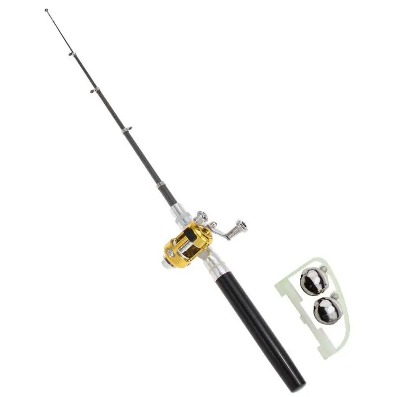 

Mini Portable Pocket Pen Shape Telescopic Fishing Rod+ Reel+ Luminous Bell Alarm Fishing Tackle Accessories