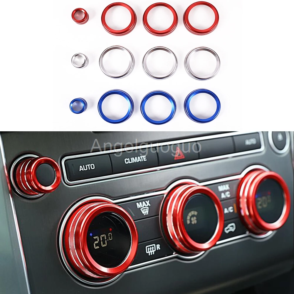 Car Volume and AC Air Conditioning Knobs Trim Cover frame sticker for