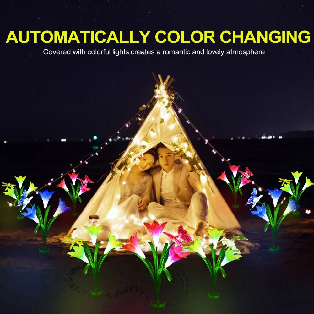 

LED Solar Garden Light Outdoor Waterproof For Garden Decoration Butterfly Bird Dragonfly Modern path Lawn Solar Lamp Decor
