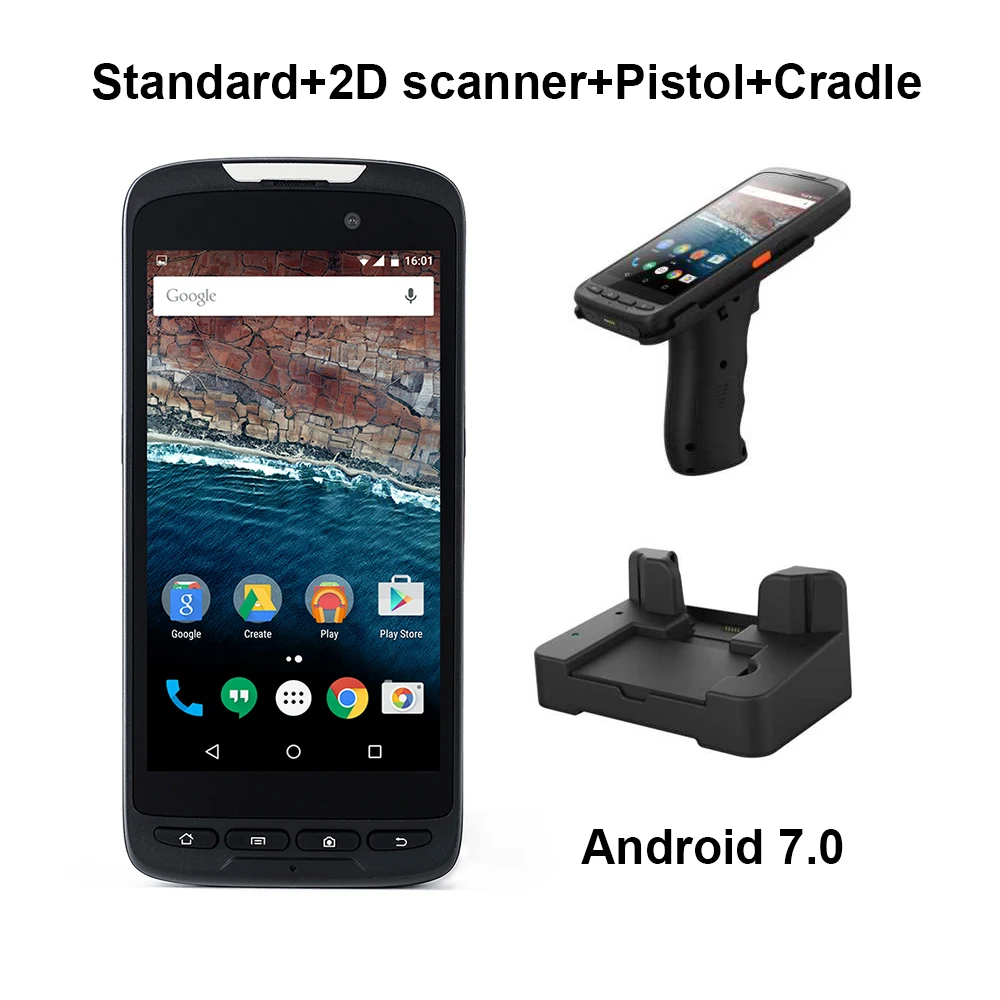 4G Handheld PDA Android 7 0 NFC Touch Screen 2D Barcode Scanner with Wireless Wifi Bluetooth