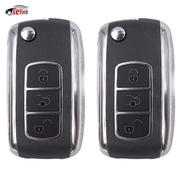 

KEYECU 2 Pcs/lot 315MHz ID44 Chip FCC ID: LX8FZV Upgraded Flip Folding 3 Button Remote Key Fob for Range Rover Range Rover Sport