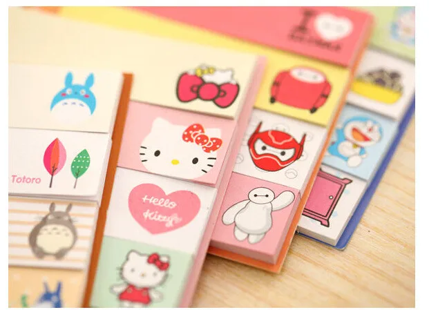 Kawaii корейский мультяшный Baymax Doraemon Totoro N times Sticky Memo Note Book Message Tab блокнот стикеры блокнот блокноты канцелярские принадлежности