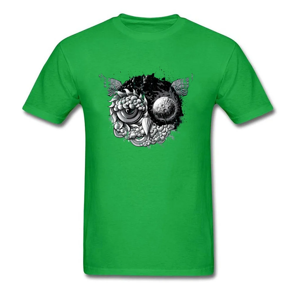 Normal Labor Day 100% Cotton Crewneck Tees Short Sleeve Simple Style Tops Shirts 2018 New Print T Shirt Free Shipping Owl Day & Owl Night 5801 green