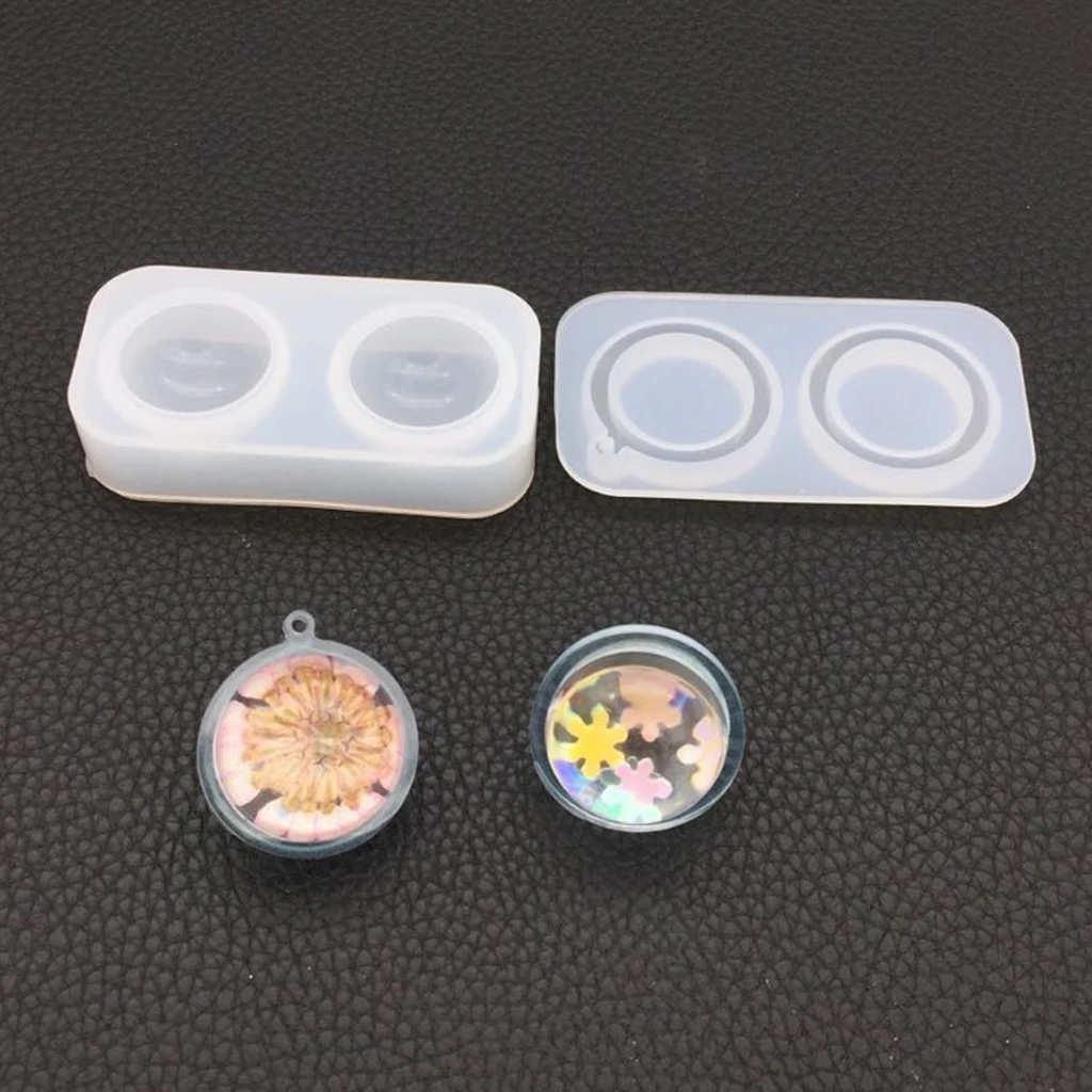 Mini Sphere Ball Shape Pendant Charms with Bail Silicone Mould Resin Casting Mold for DIY Necklaces Bracelets Earrings Jewelry