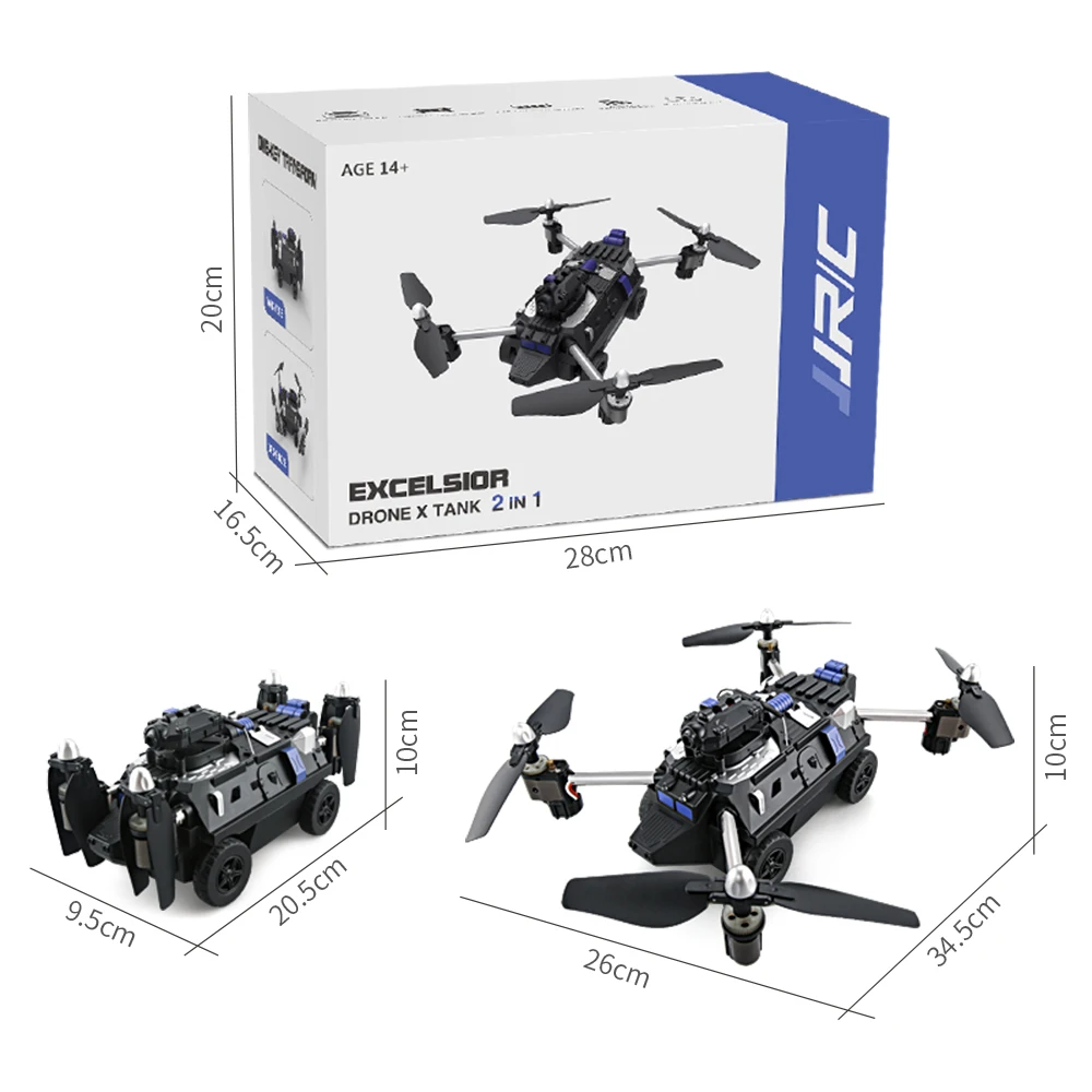 JJRC H40WH Wireless FPV Drone with Camera 200W RC Tank 2.4G 4CH 6Aixs Folding Gyro Air And Ground Mode Atitude Hold F21720