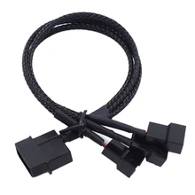 1Pcs 27Cm Molex Naar 3 Manier 3pin/4Pin Fan Adapter Voor Computer Case Fan/Cpu Fan/Mijnbouw Cooling Fans