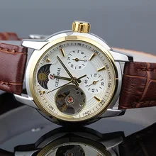GEDIMAI женские часы топ модный бренд женские часы золотой чехол кожаный ремешок водонепроницаемые механические наручные часы relogio feminino