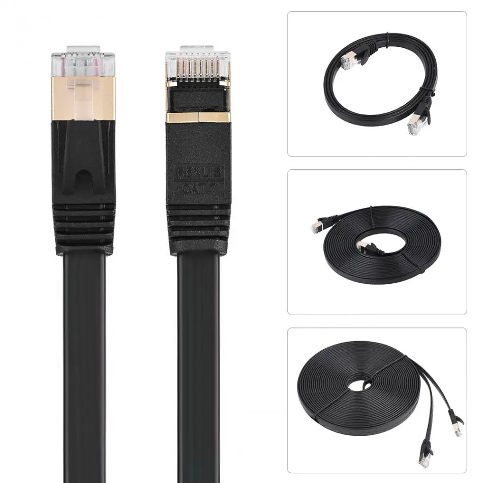 CAT7 RJ45 Lan кабель 1 м/1 8 м/3 м/5 м/8 м/10 м/15 м 600 МГц экранированный сетевой плоский Ethernet