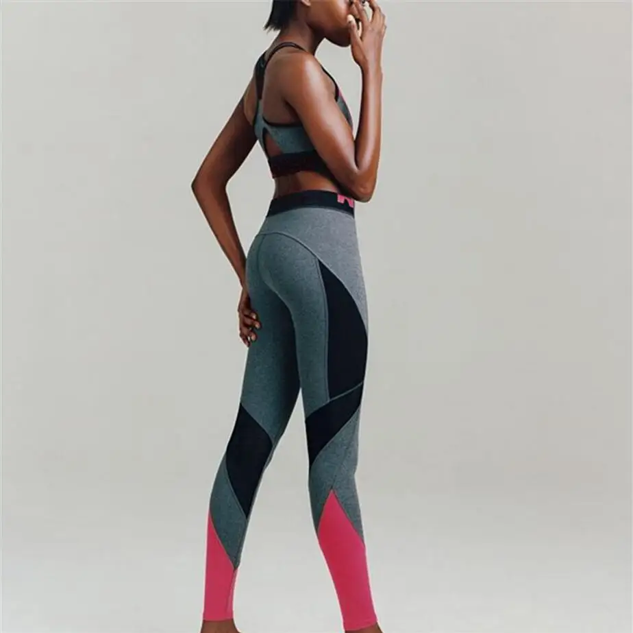 Patchwork Tracksuit for font b Women b font Two Piece Sport Set font b Women b