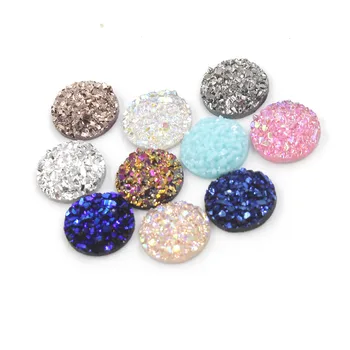 

New Fashion 40pcs 10mm Mix Colors and Water Green AB Color Flat Back Resin Cabochons Cameo for DIY Jewelry Making and Findings