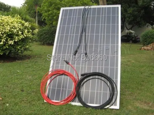 

GE Stock No Tax No Duty 100W Watt Solar Panel 5m Red Black Extension Cable for Off Grid Solar generators