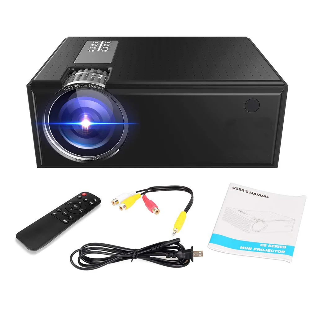 MINI Projector, 1080x800 Resolution, LCD Portable 3D Beamer for 4K Home Cinema