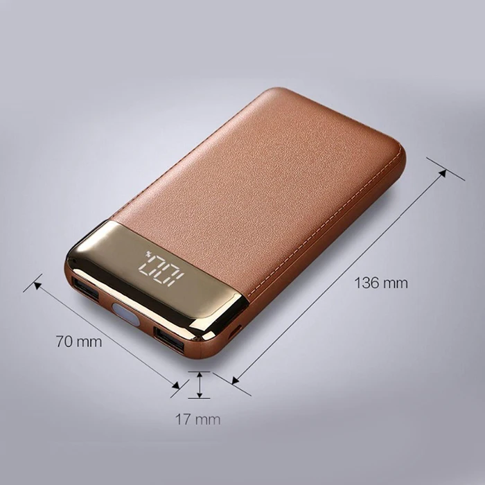 Портативное зарядное устройство Power Bank 20000 мАч Powerbank LED Light 2USB для Xiaomi iPhone Samsung Huawei