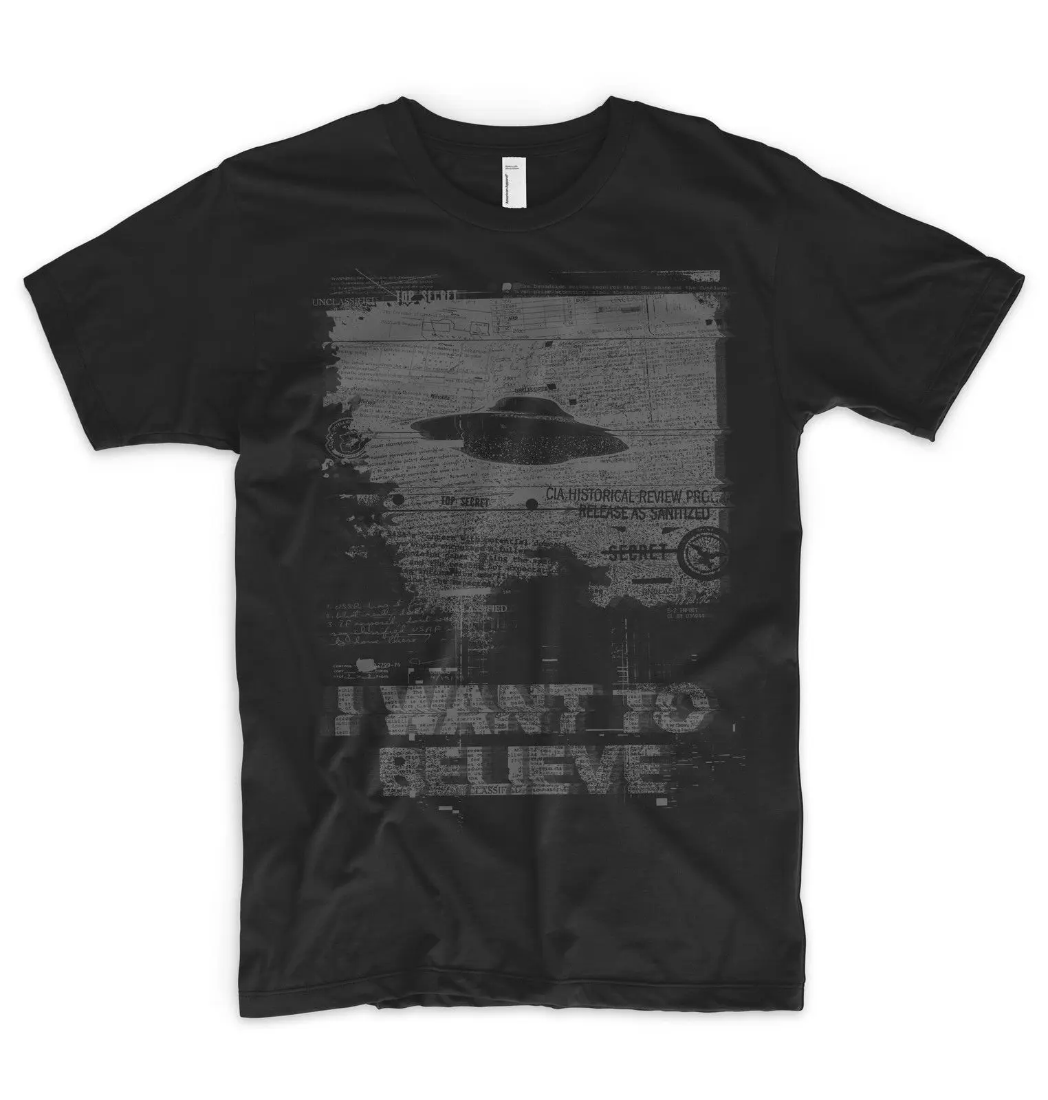 

I Want To Believe T Shirt Alien UFO Area 51 Roswell X Files Space Ship Greys Cheap wholesale tees Casual Short Sleeve TEE