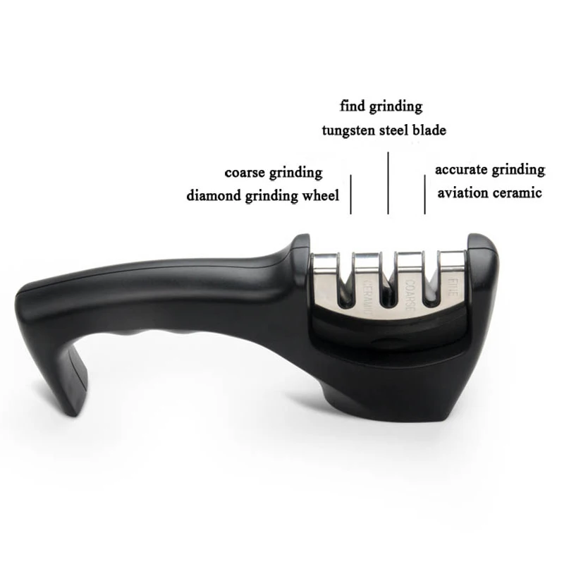

3 Stages Knife Sharpener Stainless Steel Professional Kitchen Sharpening Stone Knives Knife Sand Tungsten Steel Kitchen Tools