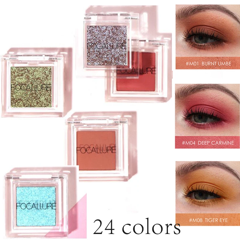 New Cosmetic Single Eyeshadow Matte Powder Pigment Metallic Shiny Holographic Eye Toppers Glitter Eye Shadow Makeup
