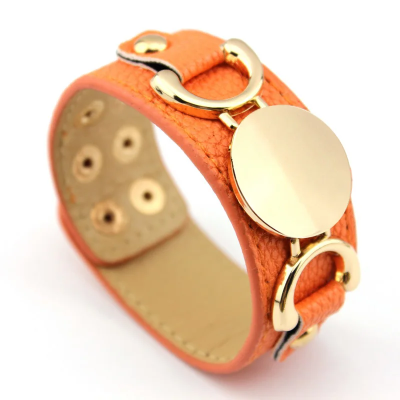 Модный персонализированный женский браслет из искусственной кожи, очаровательные браслеты, Золотой пустой браслет с монограммой, Женские Ювелирные изделия, опт