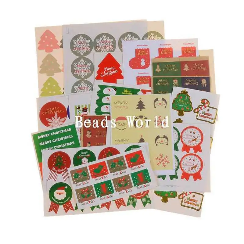 Wholesale 1 Set(169Pcs) Christmas Series Paper Labels Envelopes Box Seals Sticker 12 70mm(W05687 ...