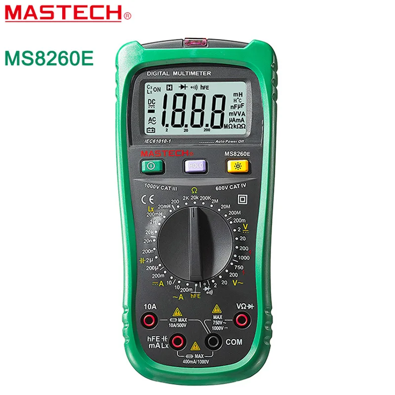 

MASTECH MS8260E Digital Multimeter LCR Meter AC DC Voltage Current Capacitance Inductance Tester with Non-contact Voltage Test