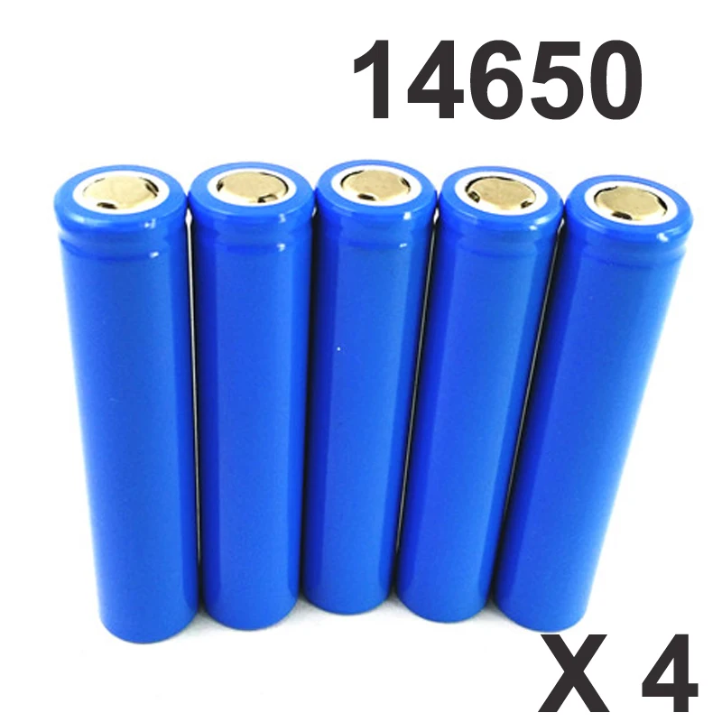 4pcs 3.7v Icr 14650 Rechargeable Lithium Ion Battery Cell 1100mah For