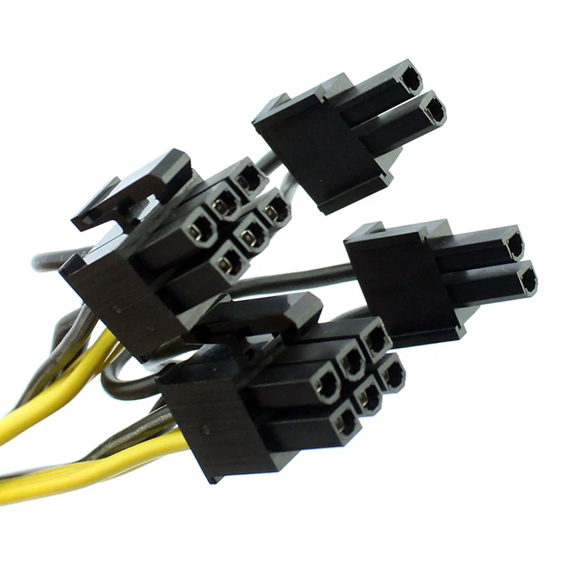 Новый UL 18AWG PCI E 6 контактный разъем на двойной 8pin(6 + 2) 2 Y Сплиттер видеокарта кабель
