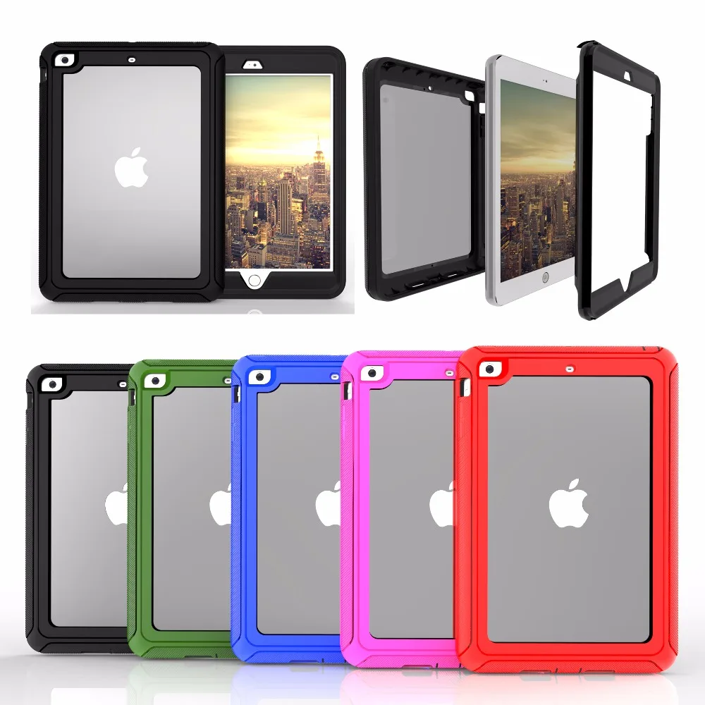 Для Apple iPad mini 3 2 1 PC + TPU бронированный противоударный защитный с прозрачной задней