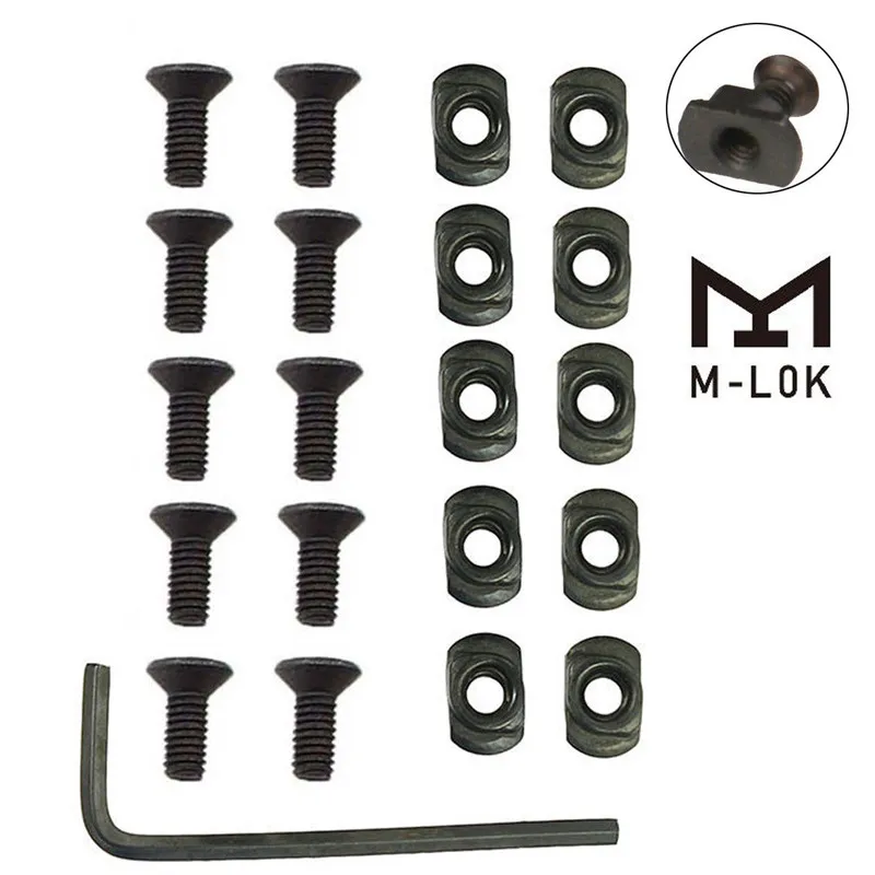 10 Pcs M-LOK براغي وصواميل استبدال ل MLOK Handguard السكك الحديدية الصيد