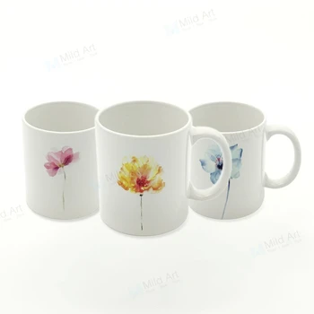 

Modern Nordic Watercolor Flowers Floral Art Kitchen Ceramic Water Cups Creative Girlfriend Gifts Custom Coffee Tea Beer Mugs Set