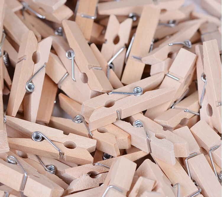 

50PCS/Lot Mini Wood Clips Clothespin Clips for Photo Paper Handicrafts Photos Papers Clothes Pegs Home Decoration