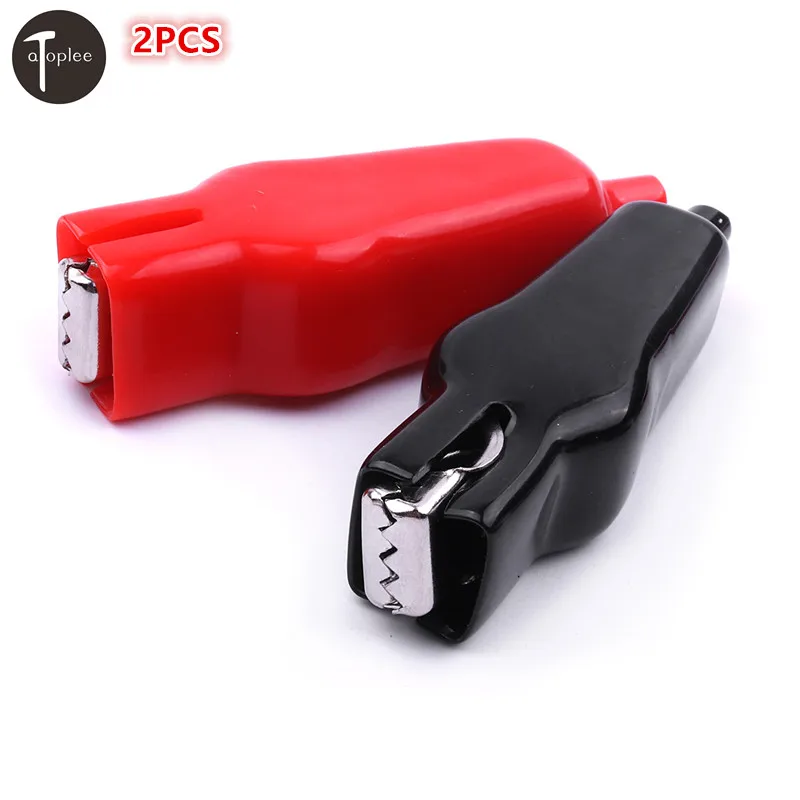 

2PCS 20A Sheathed Alligator Clips Electrical DIY Test Leads Alligator Double-Ended Crocodile Clips For Charging Connecting