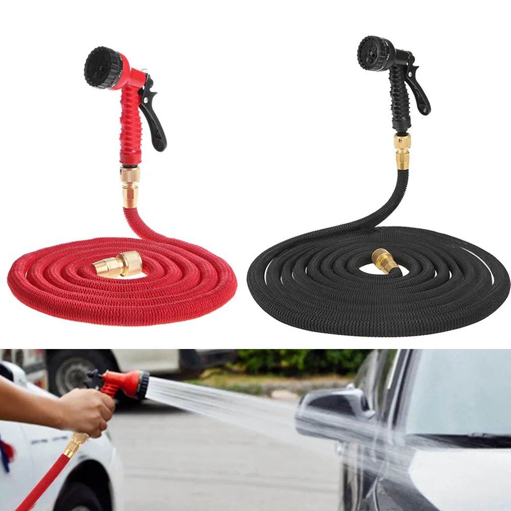

25-100FT Expandable Magic Water Hose Flexible Garden Watering Gun For Car Washing Cleaning Sprayer Sprinkler Tools