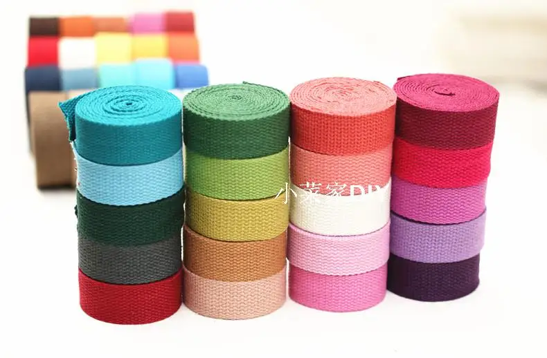 25mm, 1'' 12meter Canvas Ribbon Belt bag webbing/lable ribbon/Bias