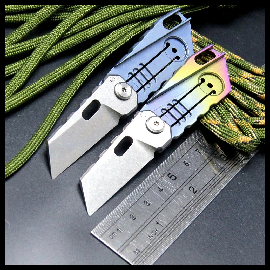 Newest Serge EF9 Mini Folding Knife S35VN Blade Key Chain Titanium Handle Camping Pocket Knives Tactical Outdoor EDC Tool |