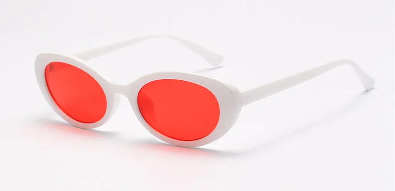 SHAUNA, модные женские солнцезащитные очки кошачий глаз с зернистой оправой, популярные женские прозрачные красные овальные линзы UV400 - Цвет линз: Red