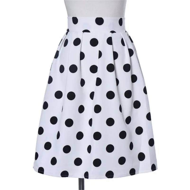 HOT sell Fashion 2018 Summer style skirts womens Casual Bodycon Polka Dot Umbrella Skirt Retro Puff Skirts Femme Saia Y05#N (8)