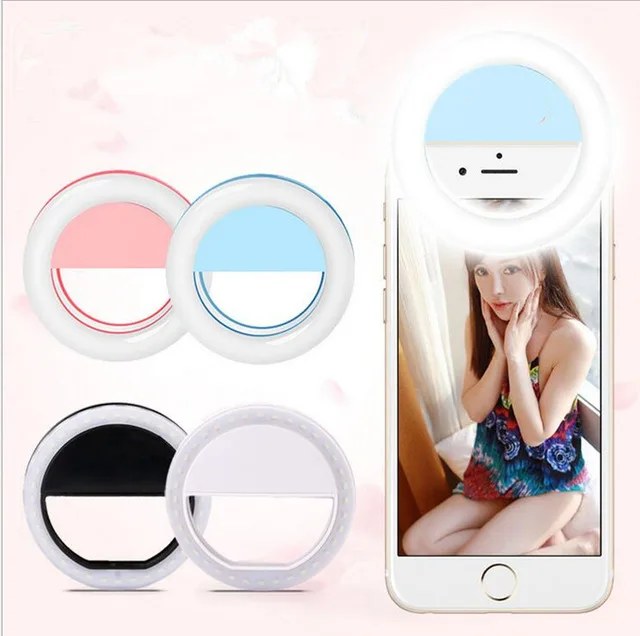 Selfie Ring Mirror Makeup Case For LG K7 (2017) Phoenix 3 Stylo Plus X power 2 LED Light |