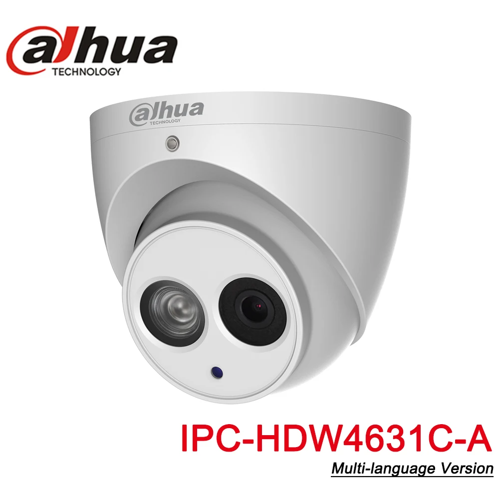 

Dahua IPC-HDW4631C-A 6MP HD POE Network Mini Dome IP Camera Metal Case Built-in MIC CCTV 30M Onvif IR Update from IPC-HDW4433C-A