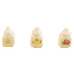 3 шт. милые белые Керамика банки для хранения 1:12 Кукольный Кухня аксессуар (Цвет: Белый)