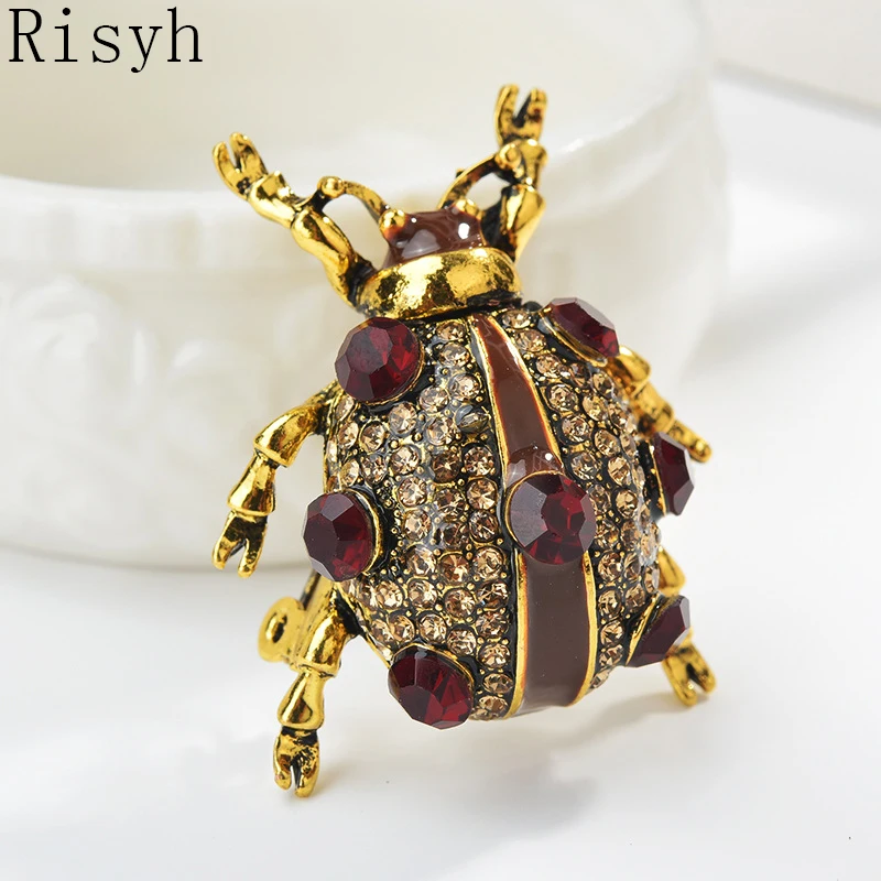 Брошь в виде животного Risyh Wild beetle модная металлическая брошь жука булавка булавки