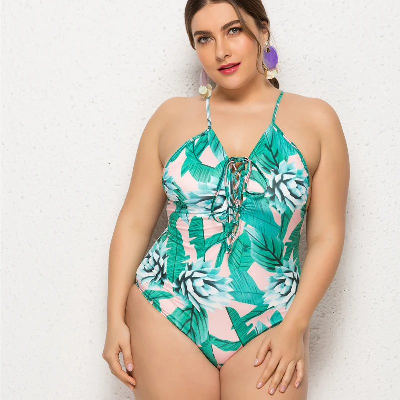 

2019 Sexy One Piece Swimsuit Hollow Out Swimwear Women Monokini Print Bodysuit Bandage Brazilian Vintage Bathing Suit Beach Wear