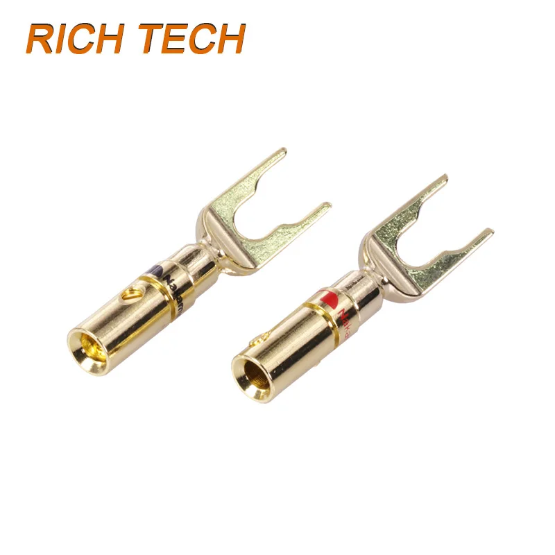 30Pcs Banana plug Y U Fork Brass Speaker Plug Connector Audio Spade