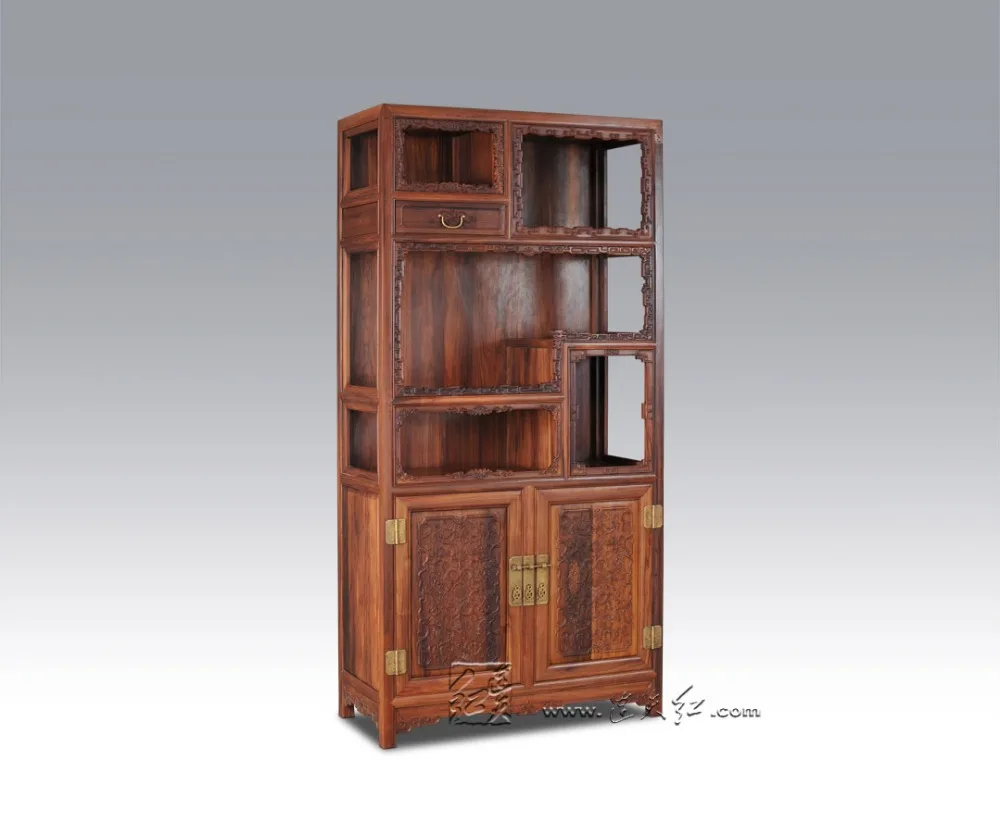 Solid Wood Storage Bookcase Living Room Office Filing Cabinets Redwood Rosewood Magazine Racks Combined Bookshelf Multi-function