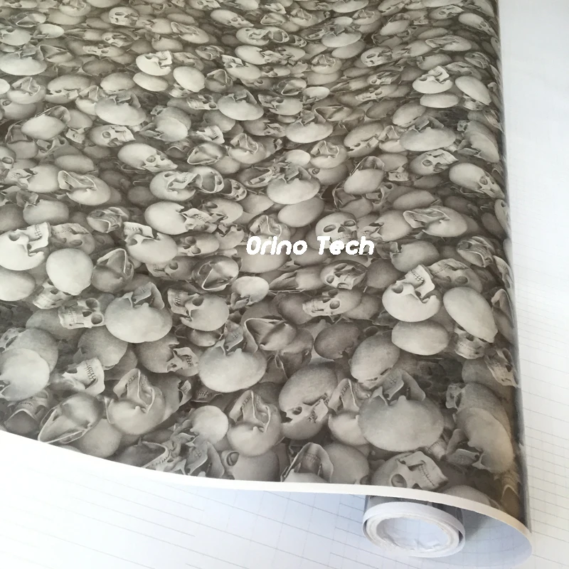 

10/20/30/40/50X152CM Adhesive PVC Graffiti Skull Sticker Camouflage Vinyl Wrap Skull Car Motorcycle Mirror Roof Hood Decal Film
