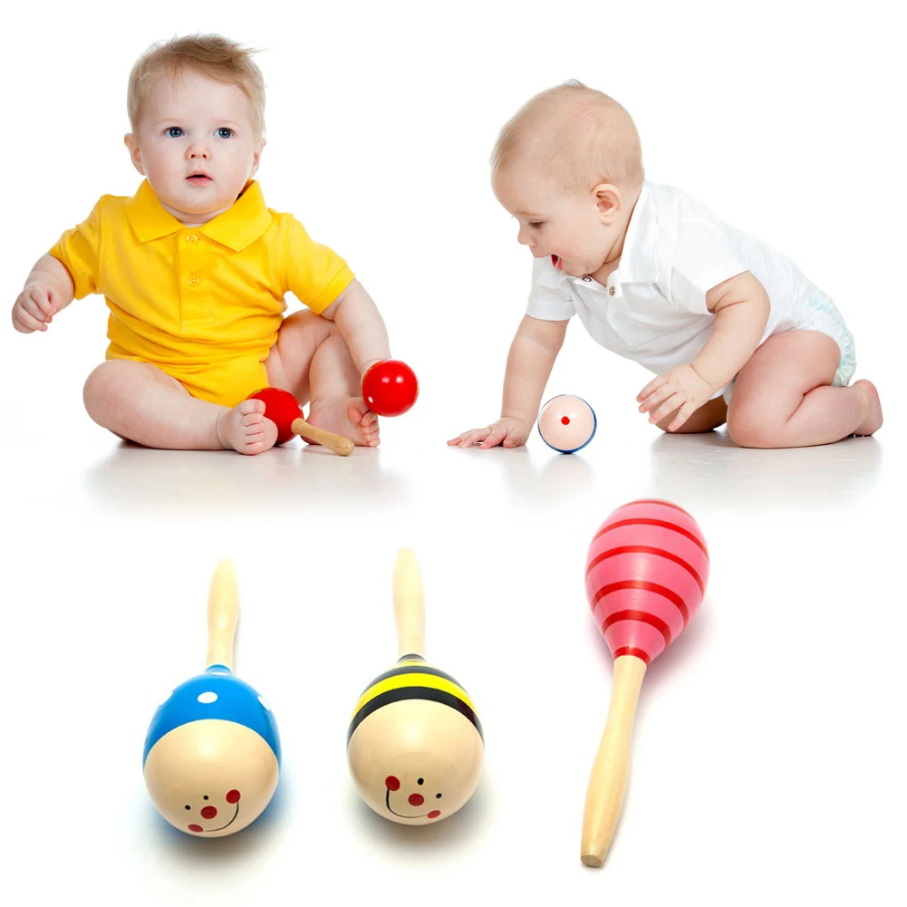 مصغرة الملونة ألعاب أطفال خشبية Maracas الكرة حشرجة اللعب الرمال مطرقة هدية الاطفال الطفل التعلم المبكر الآلات الموسيقية اللعب