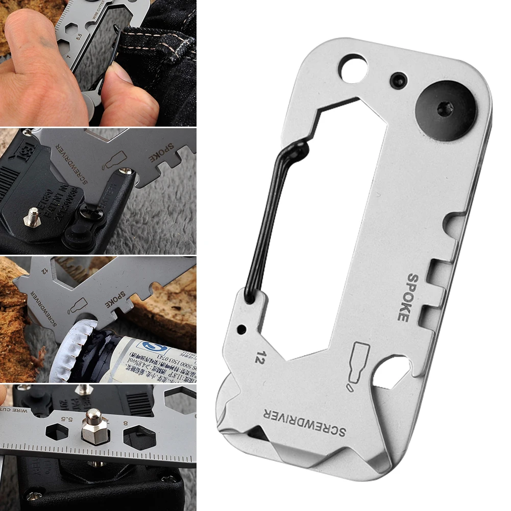 

Gadgets Keyring Outdoor Portable Carabiner Sport Climbing Accessories Multi Functioned Survival Tool Stainless Steel Gift EDC
