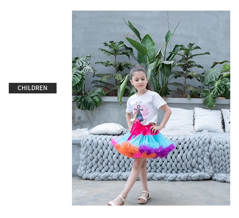 Fashion Fluffy Chiffon Teenage Girl Adualt Women Pettiskirts tutu Baby Girls Skirts Princess skirt dance wear Party clothes